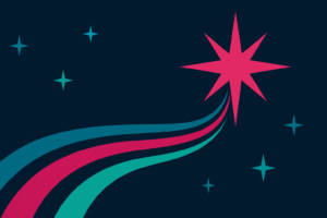 Abstract image of a path leading to a north star.